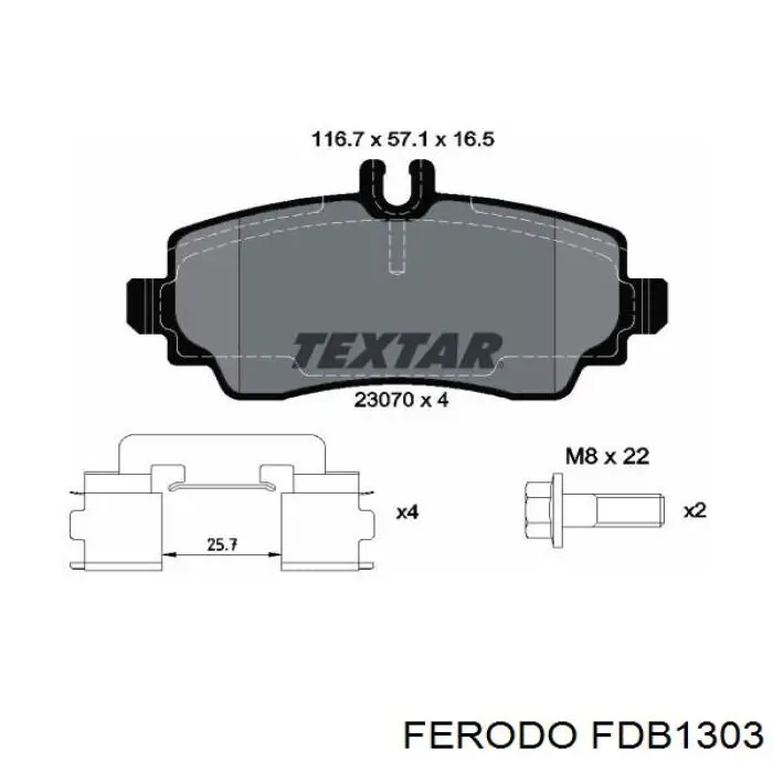 Колодки Ferodo FDB1303 цена, от 33.99 USD