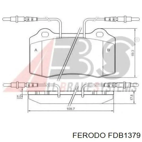 Передние тормозные колодки FDB1379 Ferodo