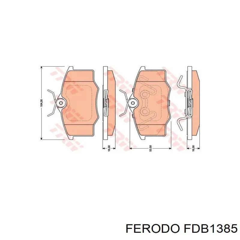 FDB1385 Ferodo передние тормозные колодки