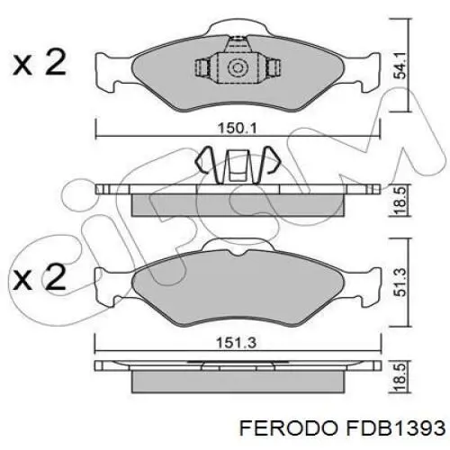 Колодки Ferodo FDB1393 цена, от 16.89 USD