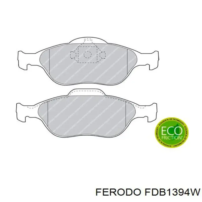 Купить FDB1394W Ferodo Колодки тормозные