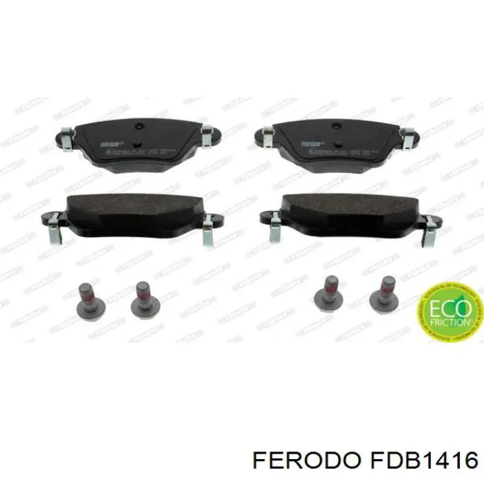 Колодки тормозные задние дисковые FERODO FDB1416