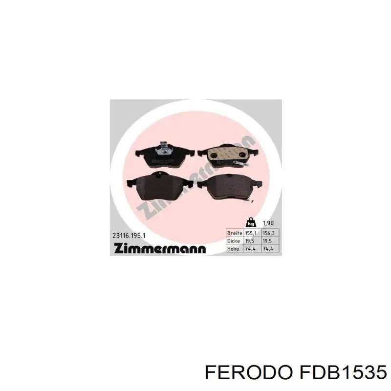Купить FDB1535 Ferodo Колодки тормозные