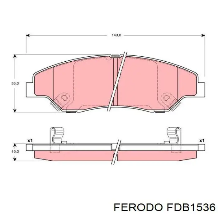Pastillas de freno delanteras FDB1536 Ferodo