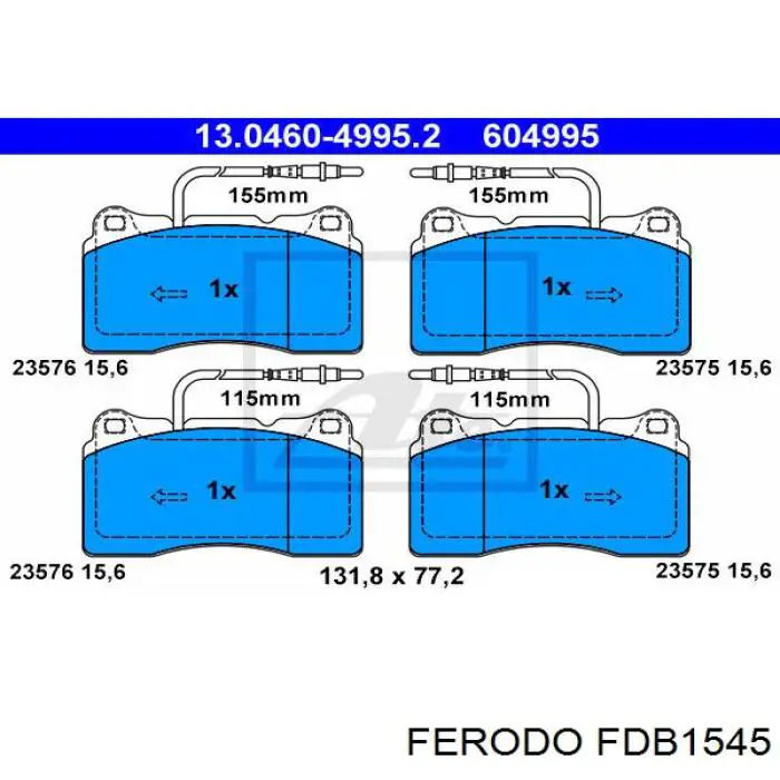 Купить FDB1545 Ferodo Колодки тормозные