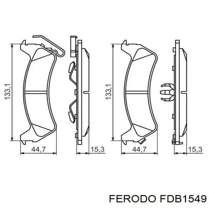Купить FDB1549 Ferodo Колодки тормозные задние, дисковые