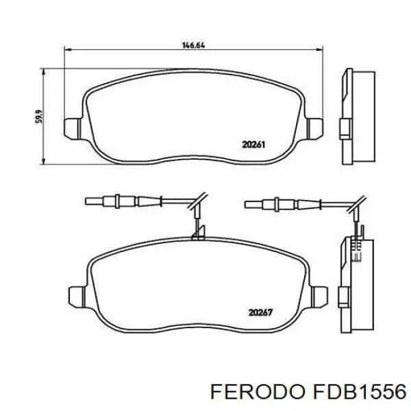 Купить FDB1556 Ferodo Колодки тормозные