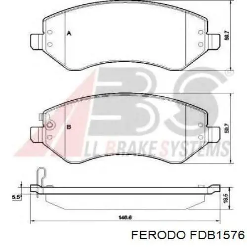 Колодки Ferodo FDB1576 цена, от 40.32 USD