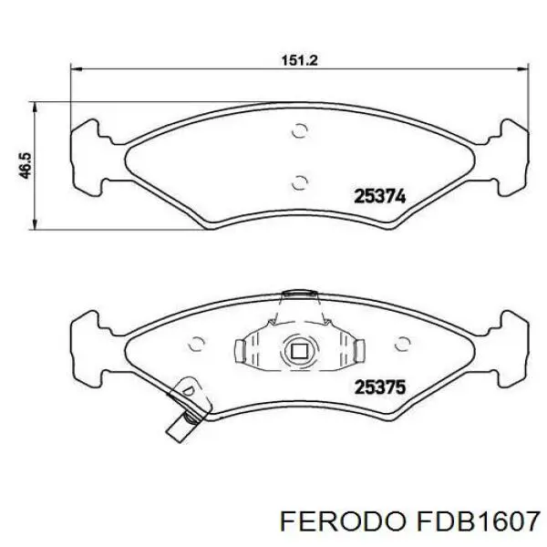 FDB1607 Ferodo колодки тормозные передние дисковые