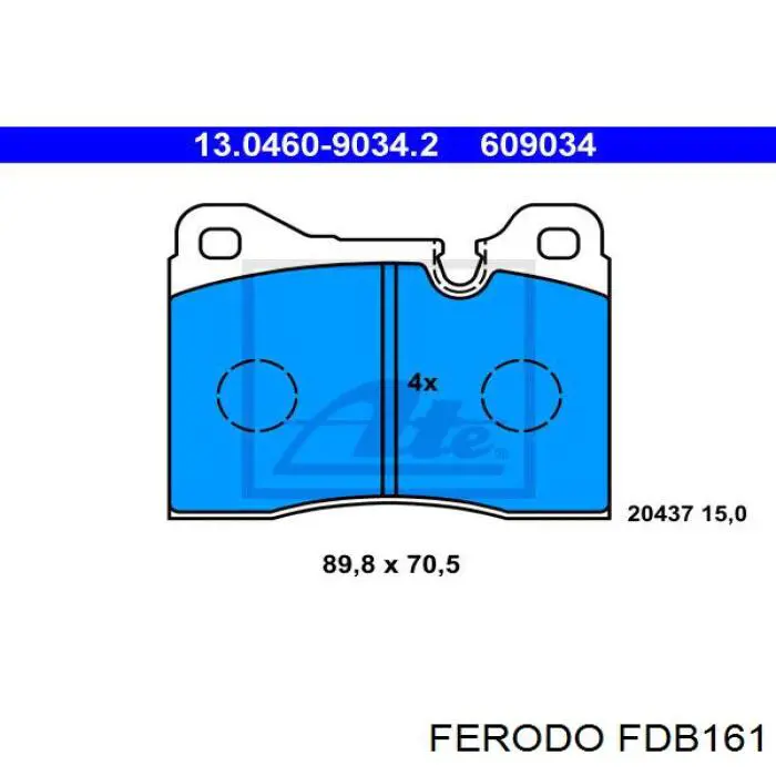 FDB161 Ferodo передние тормозные колодки
