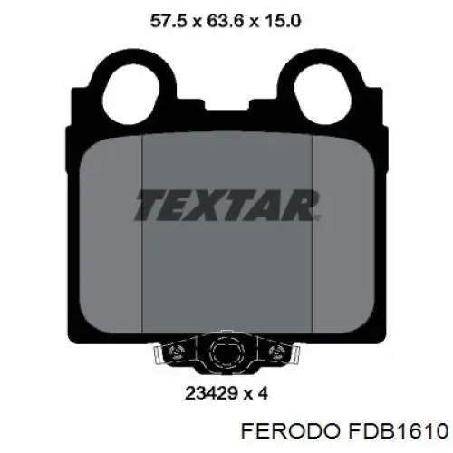 Задние тормозные колодки FDB1610 Ferodo