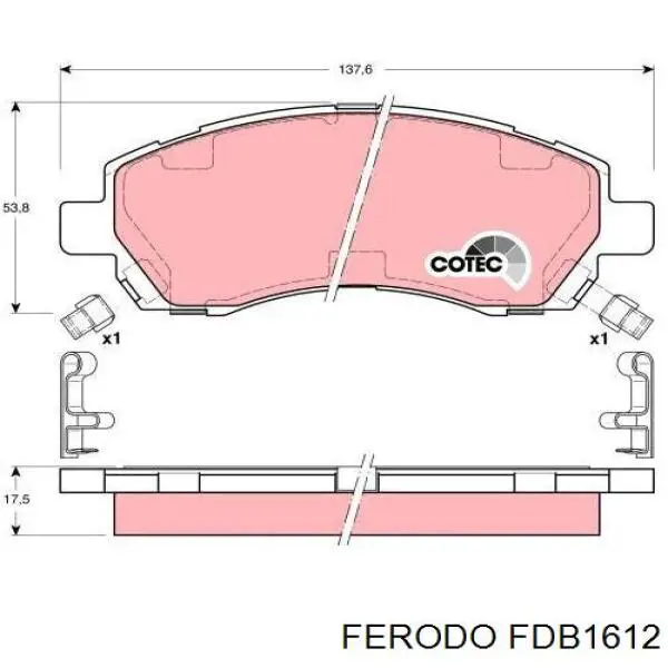 Колодки Ferodo FDB1612 цена, от 22.80 USD