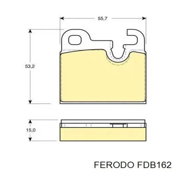 Задние тормозные колодки FDB162 Ferodo