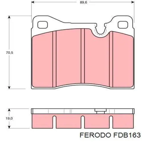 Передние тормозные колодки FDB163 Ferodo