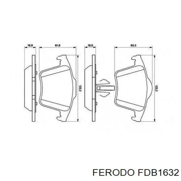 Колодки дисковые  Ferodo FDB1632 цена, от 26.16 USD