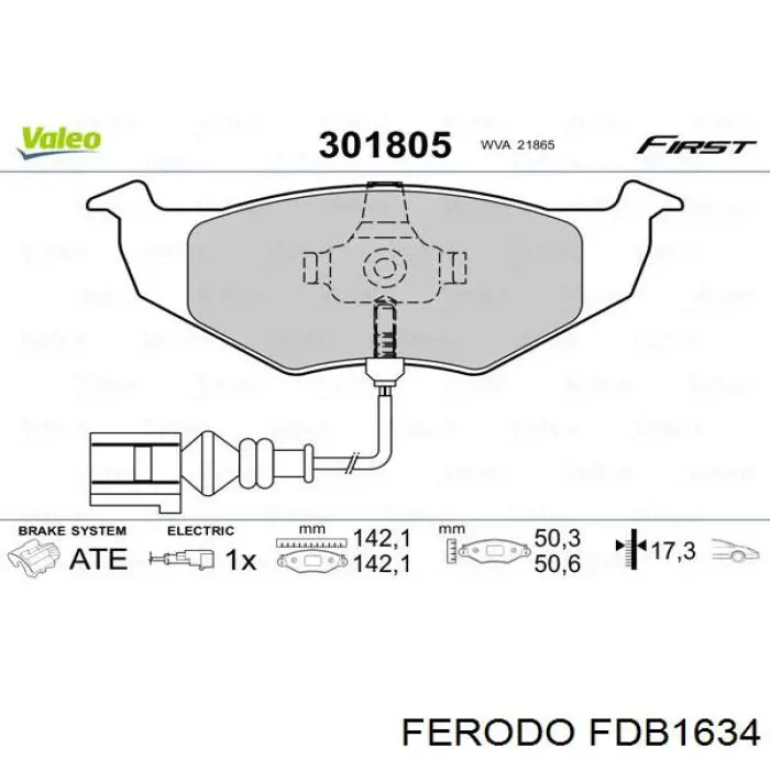 Купить FDB1634 Ferodo Колодки тормозные