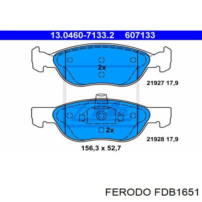 FDB1651 Ferodo передние тормозные колодки