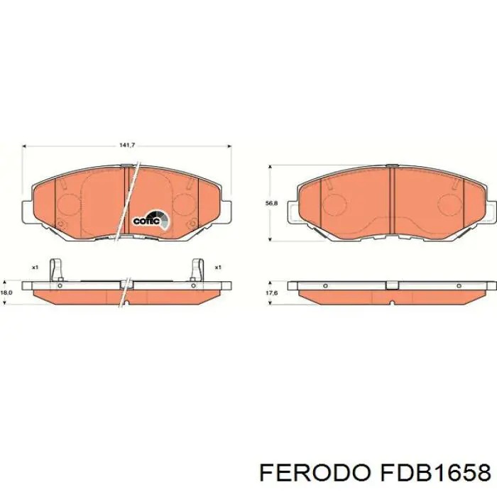 FDB1658 Ferodo колодки тормозные передние дисковые
