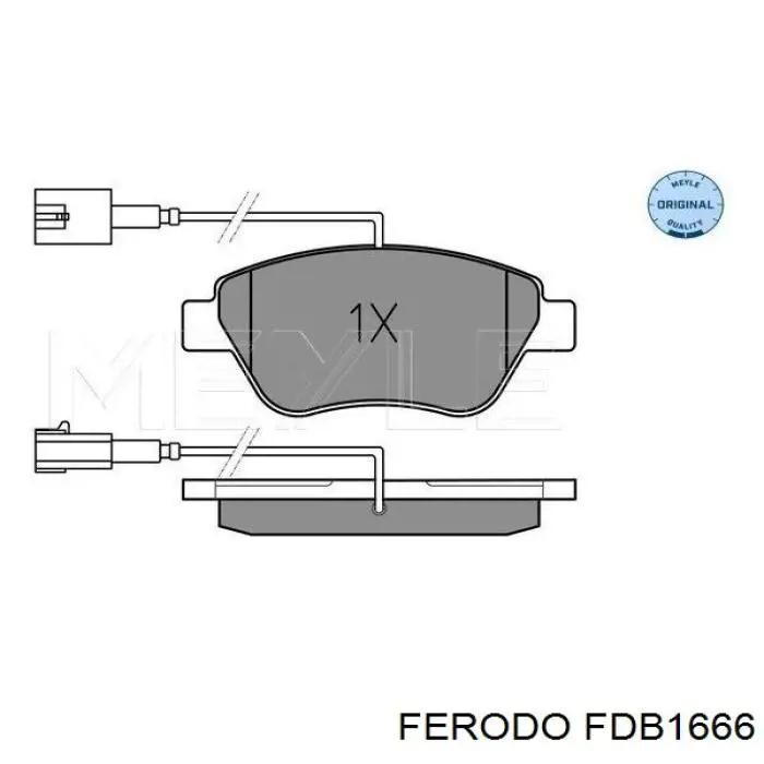 Передние тормозные колодки FDB1666 Ferodo