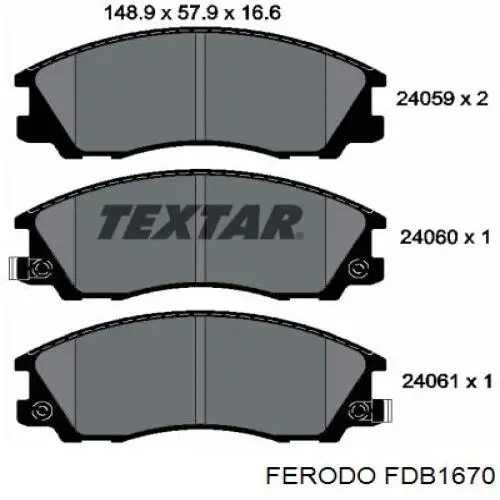 Колодки Ferodo FDB1670 цена, от 21.99 USD