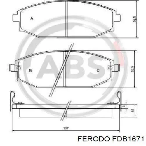 Колодки Ferodo FDB1671 цена, от 28.63 USD