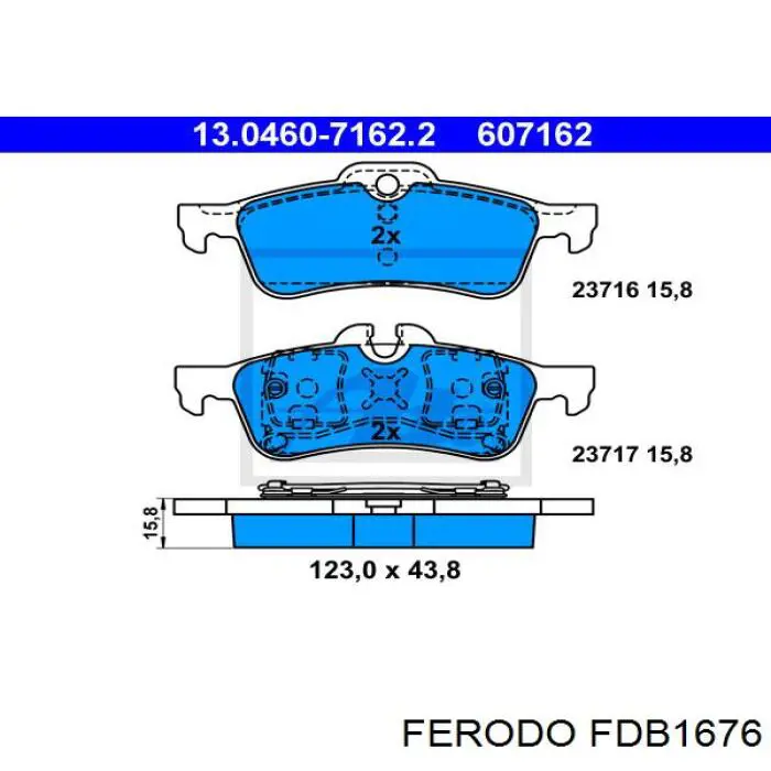 Купить FDB1676 Ferodo Колодки тормозные задние, дисковые