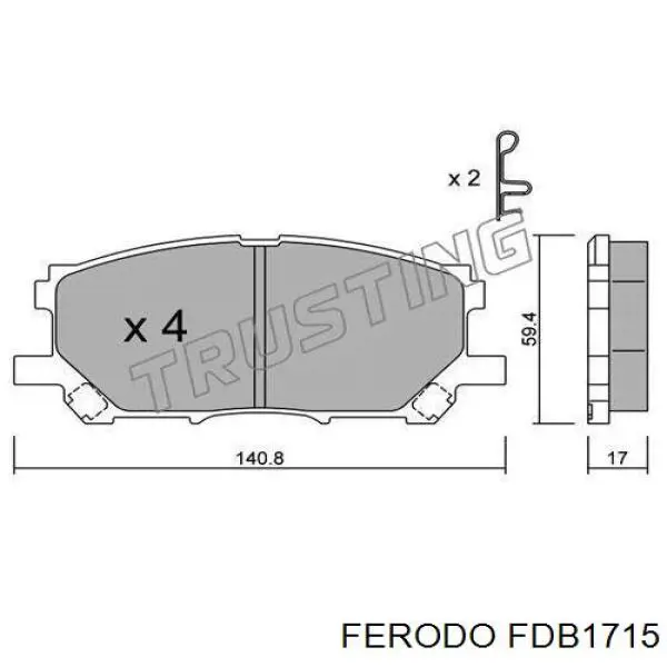 Купить FDB1715 Ferodo Колодки тормозные