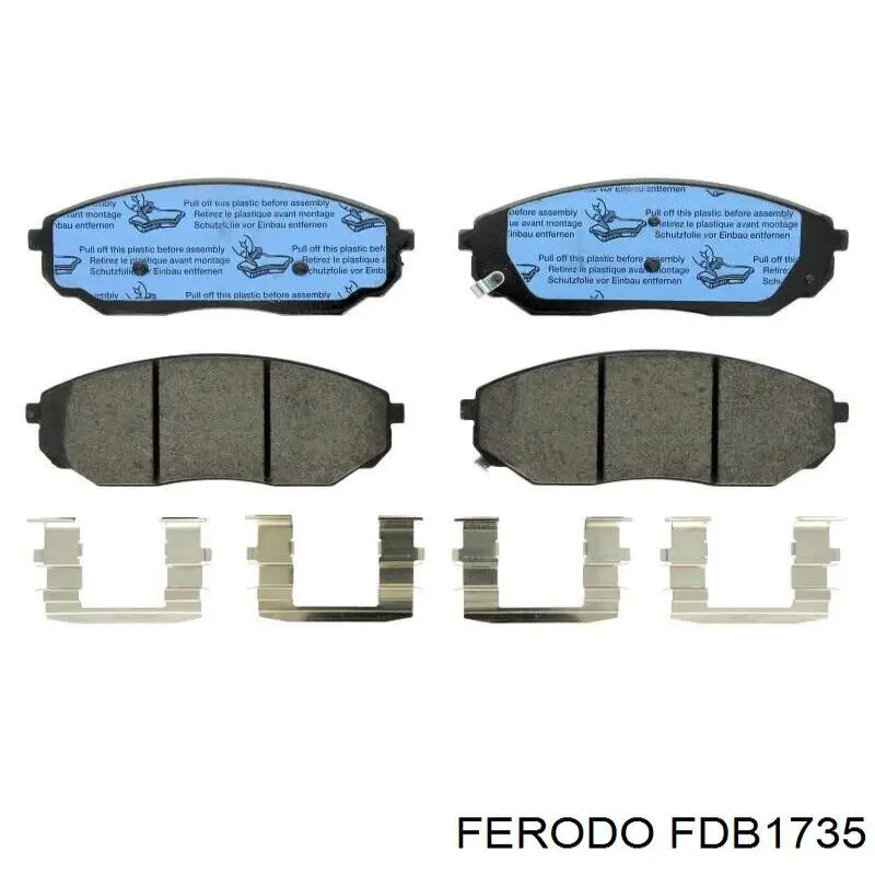 Передние тормозные колодки FDB1735 Ferodo