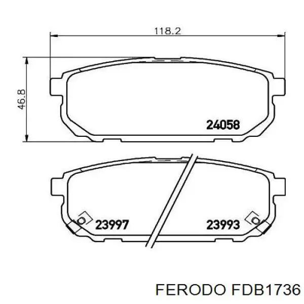 Колодки дисковые  Ferodo FDB1736 цена, от 17.52 USD