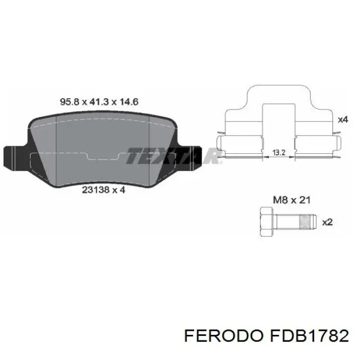 Колодки дисковые  Ferodo FDB1782 цена, от 24.09 USD
