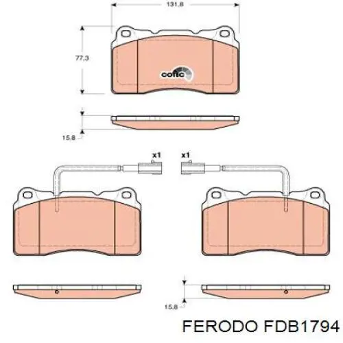 Pastillas de freno delanteras FDB1794 Ferodo