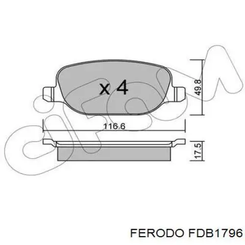 Купить FDB1796 Ferodo Колодки тормозные задние, дисковые