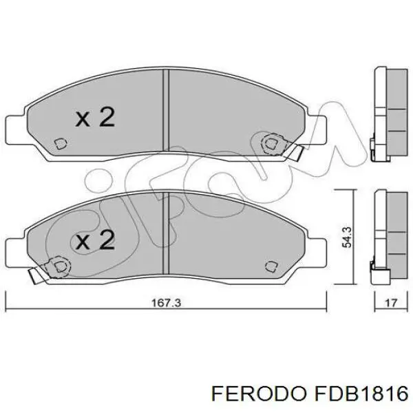Pastillas de freno delanteras FDB1816 Ferodo