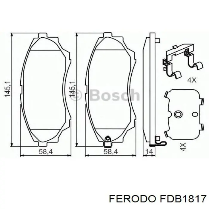 Тормозные колодки Ferodo FDB1817