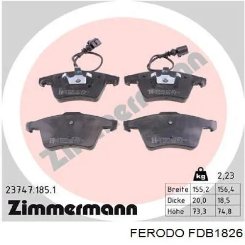 Купить FDB1826 Ferodo Колодки тормозные