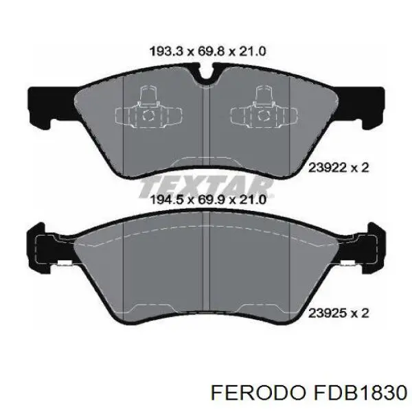 Передние тормозные колодки FDB1830 Ferodo
