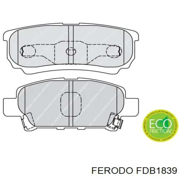 Колодки тормозные задние дисковые Ferodo FDB1839