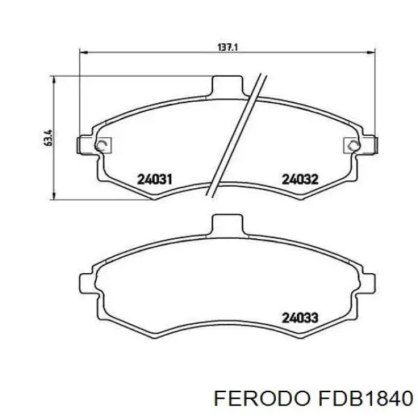 Передние тормозные колодки FDB1840 Ferodo