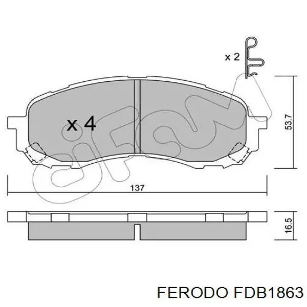 Купить FDB1863 Ferodo Колодки тормозные