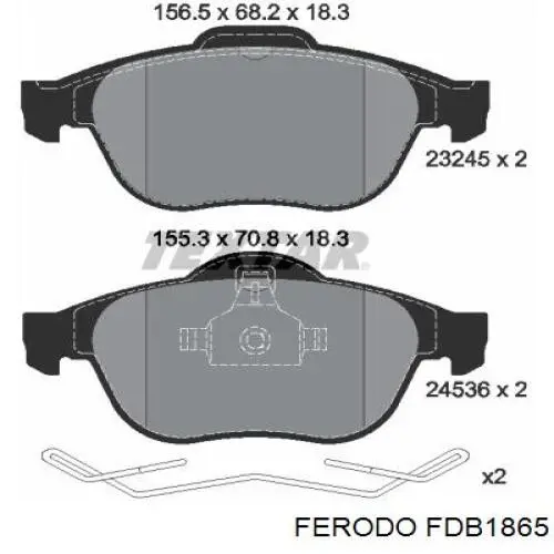 Тормозные колодки Ferodo FDB1865