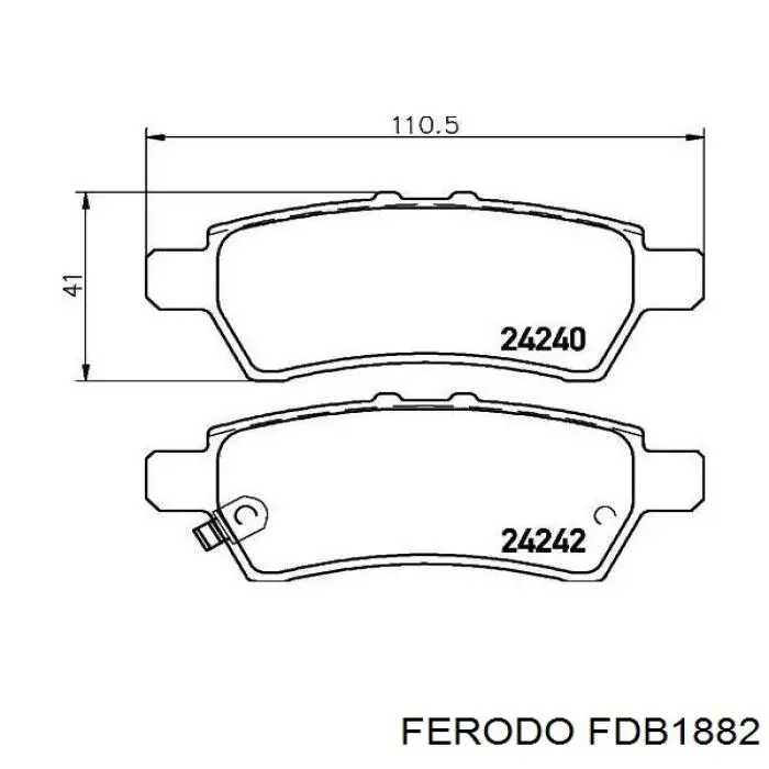 Задние тормозные колодки FDB1882 Ferodo