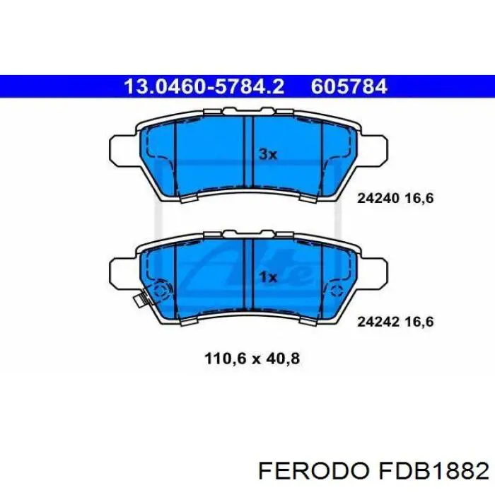 Задние дисковые колодки Ferodo FDB1882