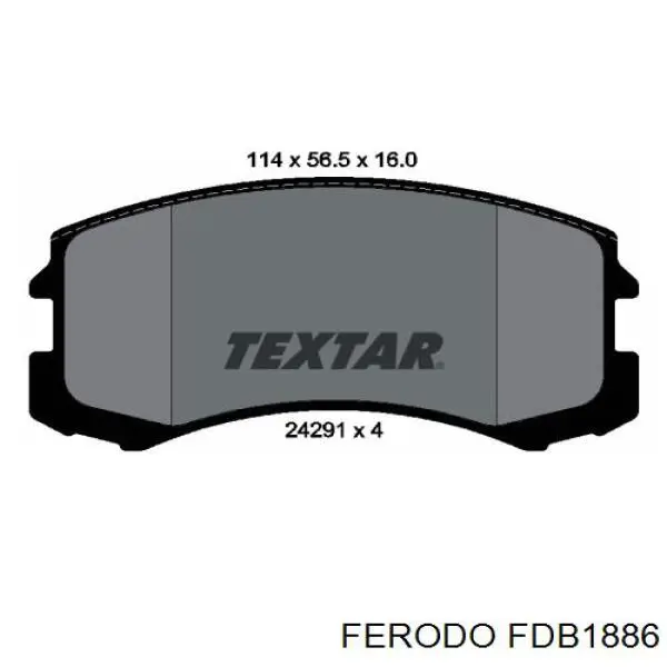 Передние тормозные колодки FDB1886 Ferodo