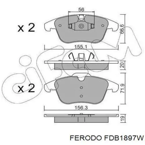 Тормозные колодки Ferodo FDB1897W