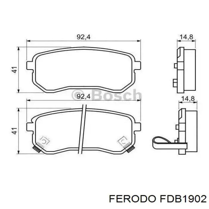Задние тормозные колодки FDB1902 Ferodo