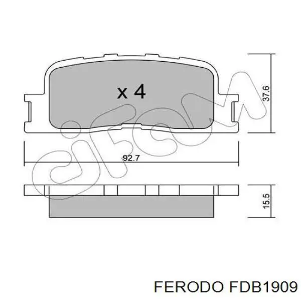 Купить FDB1909 Ferodo Колодки тормозные задние, дисковые