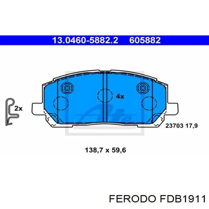Колодки Ferodo FDB1911 цена, от 24.27 USD