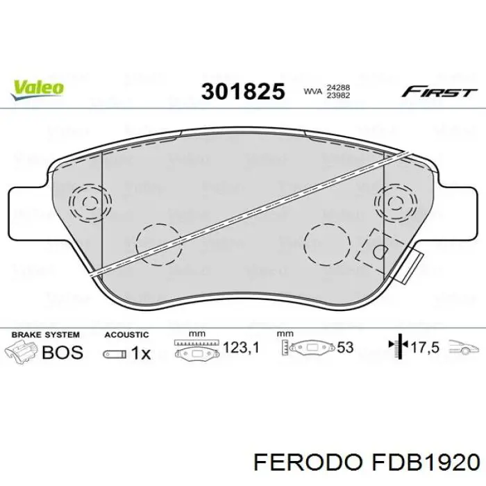 Колодки Ferodo FDB1920 цена, от 28.07 USD
