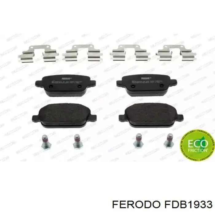 Колодки тормозные задние дисковые Ferodo FDB1933