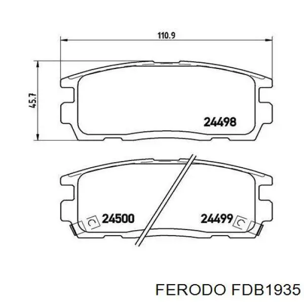 FDB1935 Ferodo Колодки тормозные дисковые комплект